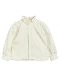 China Little Girls Cotton Woven Ruffle Neck Blouse Long Sleeve Button Up For Summer Autumn on sale