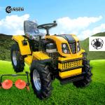 Full Time Four Wheel Mini Tractor With Grass Shredder Yellow