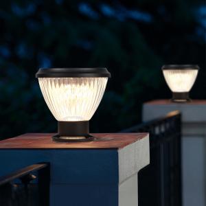 Wholesale Light Control IP65 Solar Pillar Light  Easy Install Post Cap Lamp For Wood Fence Deck from china suppliers
