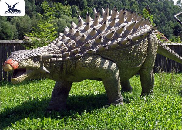 Oldest Living Large Handmade Dinosaur Garden Statue , Ankylosaur Life Size