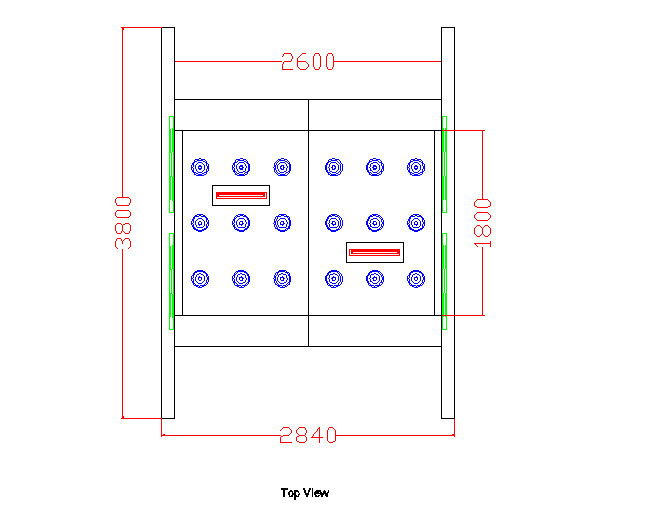 Three Side Blowing Air Shower Room 100 Class For Materials And Goods