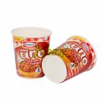 Customized Disposable Paper Noodle Soup Food Cups with Glass Paper Fan 12 16