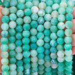 Polished 8mm Green Weathered Natural Amethyst Crystal Beads For Bracelet