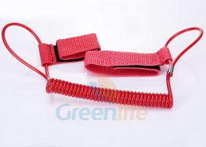 China 1.5M Long Quality Red Plastic Spring Coil Fishing Lanyard With  Strap 2pcs on sale