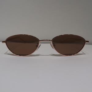 Wholesale Brown Anti Reflective Sunglasses Semicircle Rose Gold Sun Glare Glasses from china suppliers
