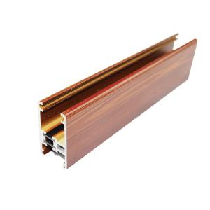 China Wood Finished Sliding Shower Door Frame , Wood Grain Aluminium Profiles For Kitchen Cabinet on sale