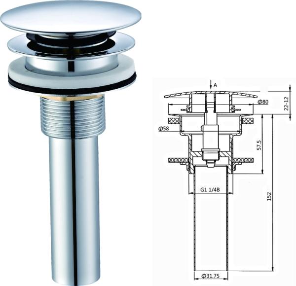Big stopper pop up basin drainer,Kohler style basin waste