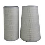 Cylindrical Canister Gas Turbine Air Filter , Cellulose Activated Carbon Filter