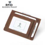 GENUINE LEATHER Vintage Cow Slim Front Pocket Rfid Blocking Card Holder Wallet