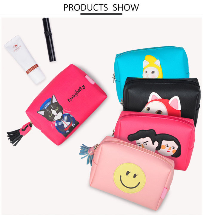 L19.5*D8*H13 Cm Red Cartoon Printed PU Cosmetic Bag