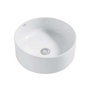 China FP46110 Bathroom Counter Top Basin , White Glazed Round Bowl Wash Basin on sale