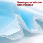 Non Woven 3 Ply Mouth Mask Dust Proof Blue Color Earloop Style With Nose Bar