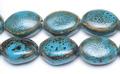 Wholesale Jewelry Charms and Stones Blue Ceramic Clay Beads Puffy Ovals from china suppliers