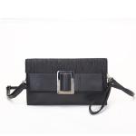 29cm Black Leather Clutch Purse