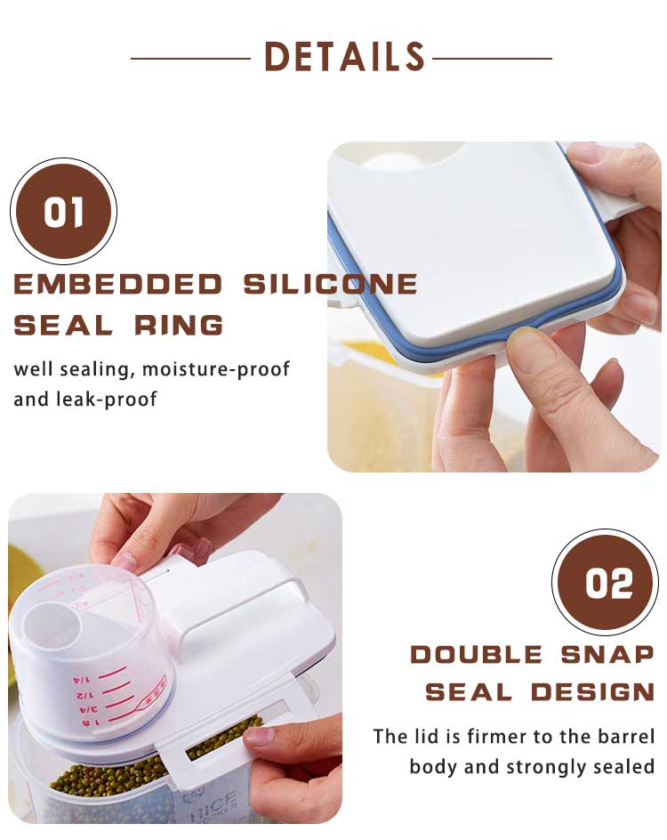 3 Litre Airtight Cereal Containers Plastic Kitchen Organizer
