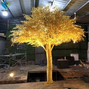 Wholesale Golden Leaves Artificial Ficus Tree Fiberglass Trunk For Outdoor Garden Decoration from china suppliers