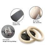 Body Workout Exercise adjustable strap wooden gym ring Gymnastics Rings