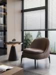 5 Star Hotel Minimalist Style Genuine Leather Sofa Business Chair And Table Set