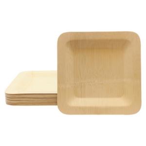 Wholesale 9 Inch Environmentally Friendly Biodegradable Square Bamboo Plate For Wedding Hotel from china suppliers
