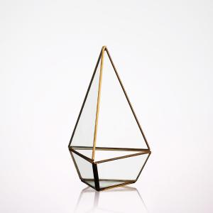Wholesale Handmade Glass Homeware Irregular Diamond Shaped Desktop Glass Terrarium Planter from china suppliers
