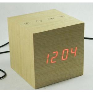 LED digital wooden touch control desk clock