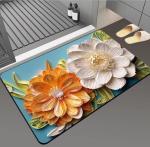 3D Absorbent Diatom Mud Floor Mat Bathroom Waterproof Carpet 80*120cm