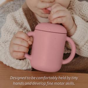 Wholesale Multicolor Tasteless Silicone Straw Sippy Cup , Microwaveable Silicone Learning Cup from china suppliers