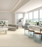 Unique Textured Microcement Marmorino Large Ceramic Tile Flooring Beige Color