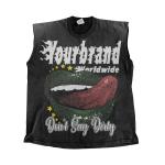 Terry Fabric Custom Hip Hop Oversized Cut Raw Hem Crop Tank Tops Cotton T-shirt