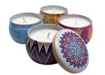 Gift Set 8.2x5.5cm Tin Scented Candles With Crystal Candle Lids