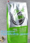 15kg 20kg side gusset plastic bag pet food packaging with slider zipper, flat