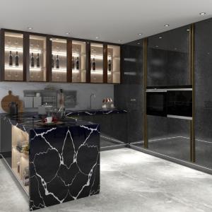 Wholesale Customized Modern Kitchen Cabinet With 18mm MDF Gloss Lacquer Door Panels from china suppliers
