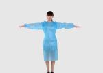 Anti Bacterial Blue Disposable Overalls Ultrasonic Seams Plastic Isolation Gowns