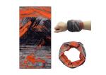 Bicycle Black / Orange Biker Head Scarf , Trekking Bandana Scarf Head Wrap