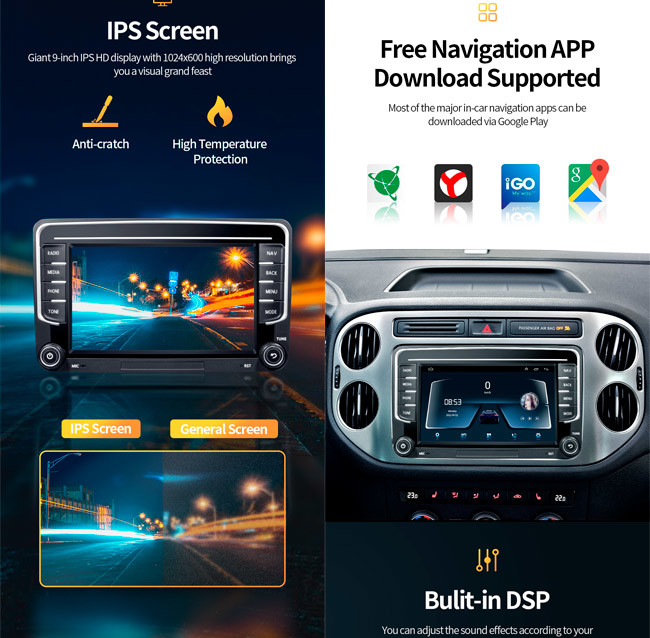 2Din VW Car Radio Passat B6 Android Multimedia Android 10 Vw Golf Radio Ai Voice Contro