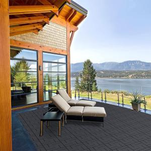 Wholesale E-Purchasing Rubber Interlocking Deck Tiles, 9 Pack Patio Flooring, 12X12 For Outdoor Black Color from china suppliers