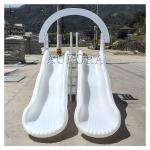 Outdoor Double Slide With Arch White Soft Play Equipment Plastic Slide Kids Play