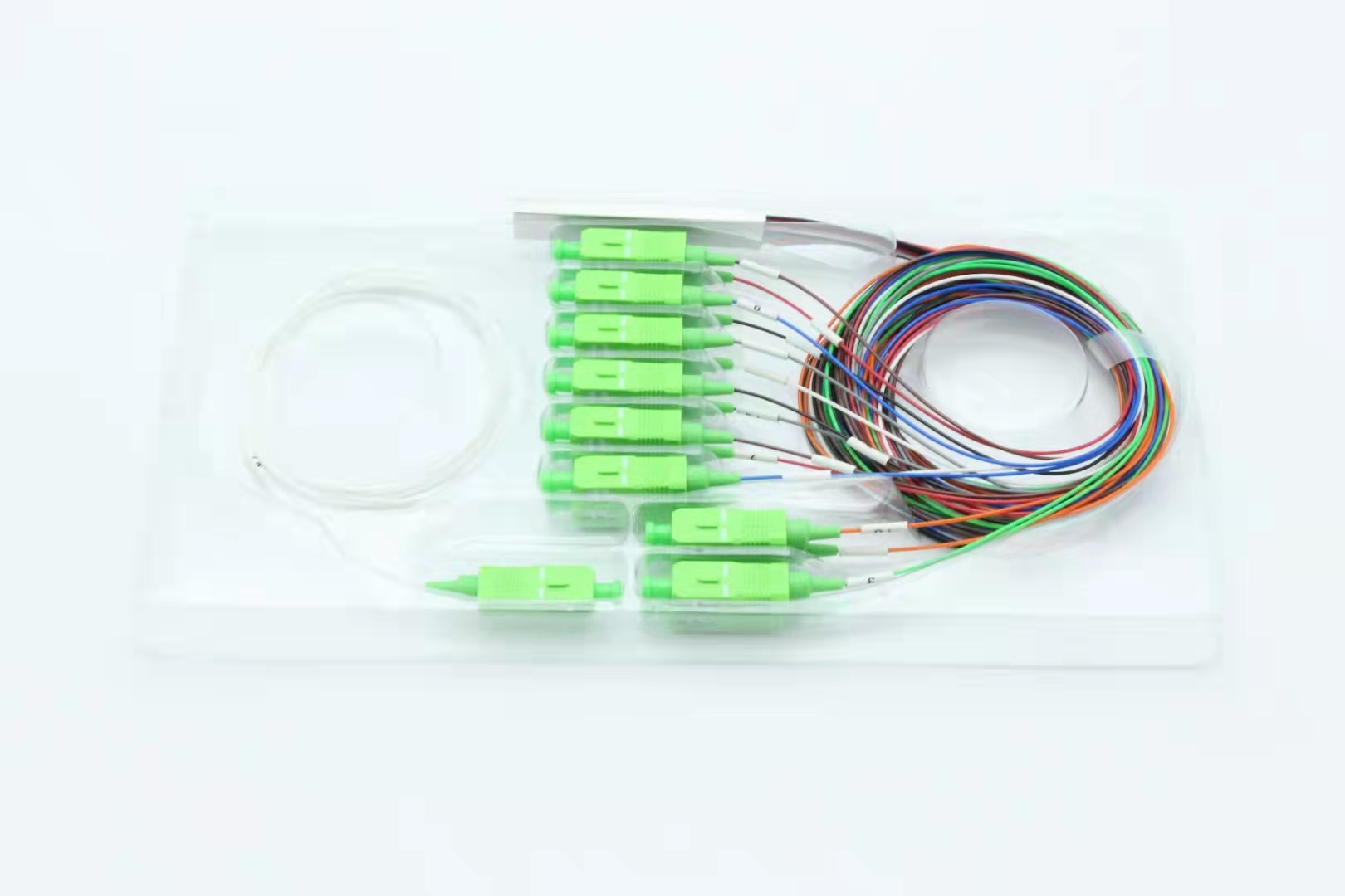 FTTH FTTX HX 1x2 PLC Splitter LC SC ST FC 1260nm-1650nm Fiber Optic Cable Splitter
