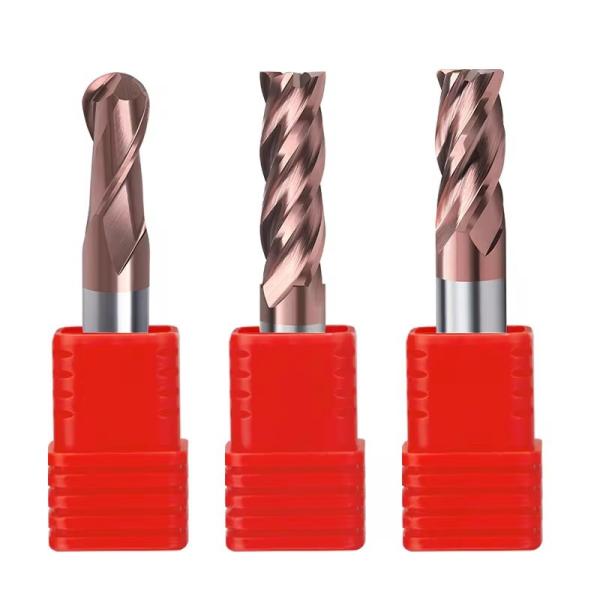 55 Degree Thick Shank Tungsten Steel Alloy Ball End Mill 2 Flutes CNC Ball