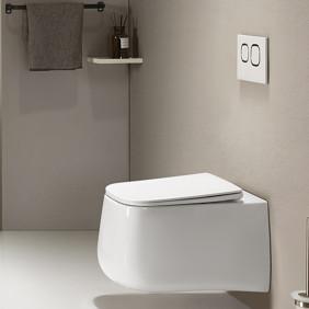 Wholesale Bathroom Wall Mounted Toilet Ceramic Sanitary Ware With UF Toilet Seat from china suppliers