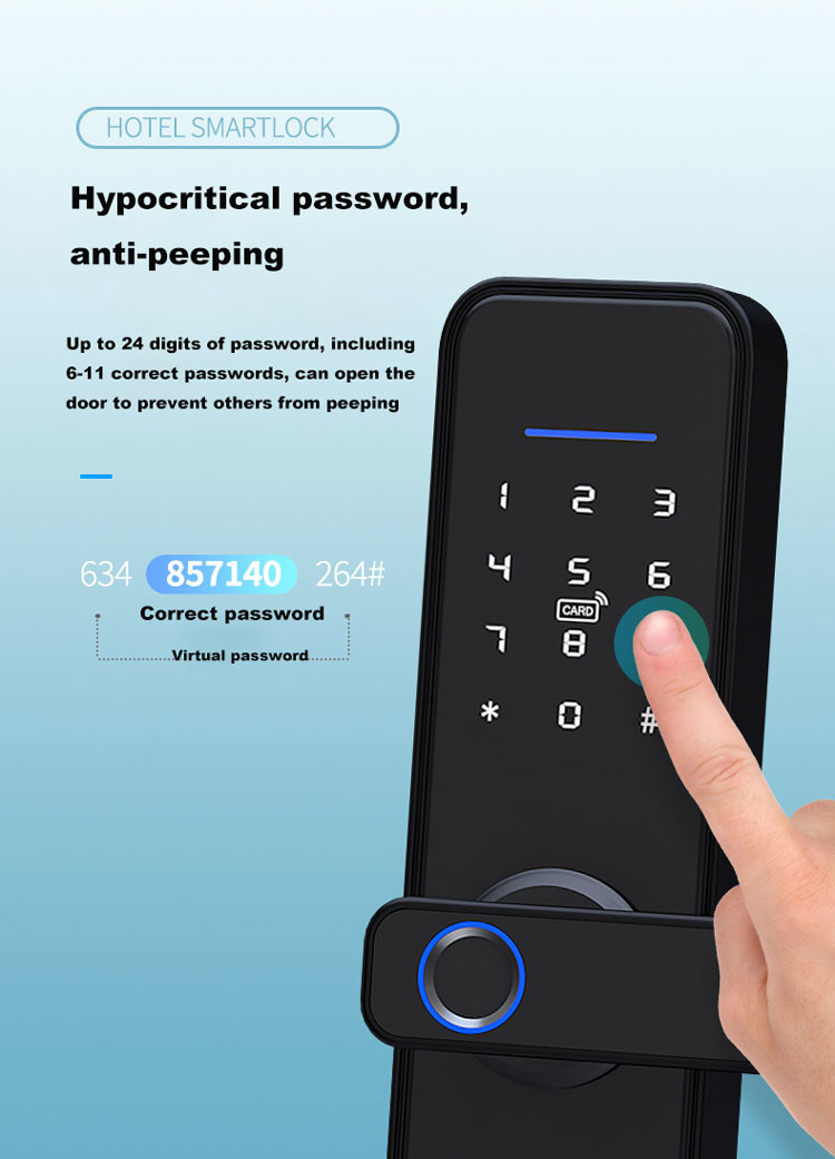 Red Bronze Wifi Bluetooth Door Lock Sturdy Bluetooth Keypad Lock