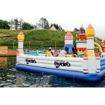 Airtight Kids Game Inflatable Fun City Castle With Slide Printed Logo