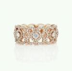 Diamond Ring Enchanted Lotus 18K White Gold Ring with Natural Diamonds