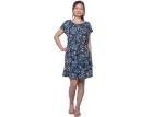 Short Sleeve Floral Maxi 100 Polyester Maxi Dress With Smocked Around Shoulder