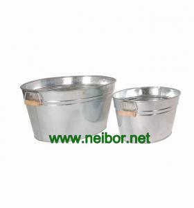 Wholesale galvanized metal oval beer bucket oval tub oval basin beer cooler 17Litres 34Litres from china suppliers