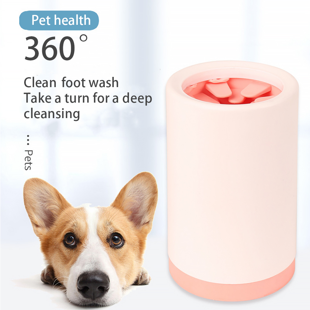 360 Degree Dog Paw Cleaner Cup White Silicone Mudbuster For Dogs