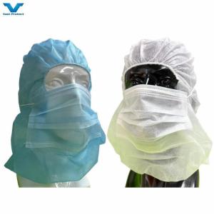 Wholesale 40*38 Cm Disposable Non-Woven PP Ninja Astronaut Space Balaclava Cover Head Hood with 2 Ply Face Mask from china suppliers