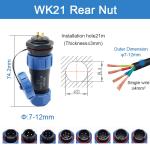 Sp Threaded Coupling Waterproof Connector Wk21 Rear Nut Pin Male And Female