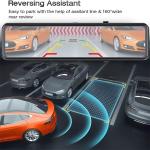 Waterproof 12 Inch 2K Car DVR 1080p Backup Camera Voice Command