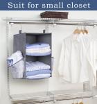 KEETDY 2-Shelf Small Hanging Closet Organizers and Storage with 2 Large Shoe